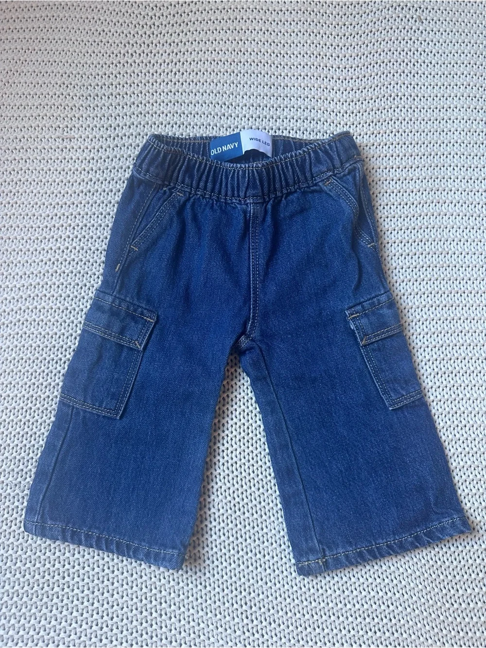 6-12 Months Girls Wide Leg Cargo Flare Jeans